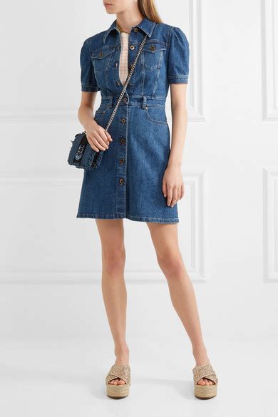 miu miu bandoliera denim|miu denim mini dress.